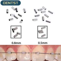 Dental Orthodontic Mini Stops Buckle 0.5mm 0.8mm Crimpable Hooks Tube Bracket Stopper Fixed on Arch Wires Odontologia Tool 10pcs