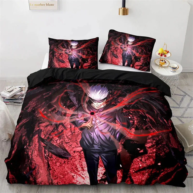 Anime Jujutsu Kaisen Satoru Gojo Duvet Cover Set King Queen Double Full Twin Single Size For Kids Teens Bedding Set