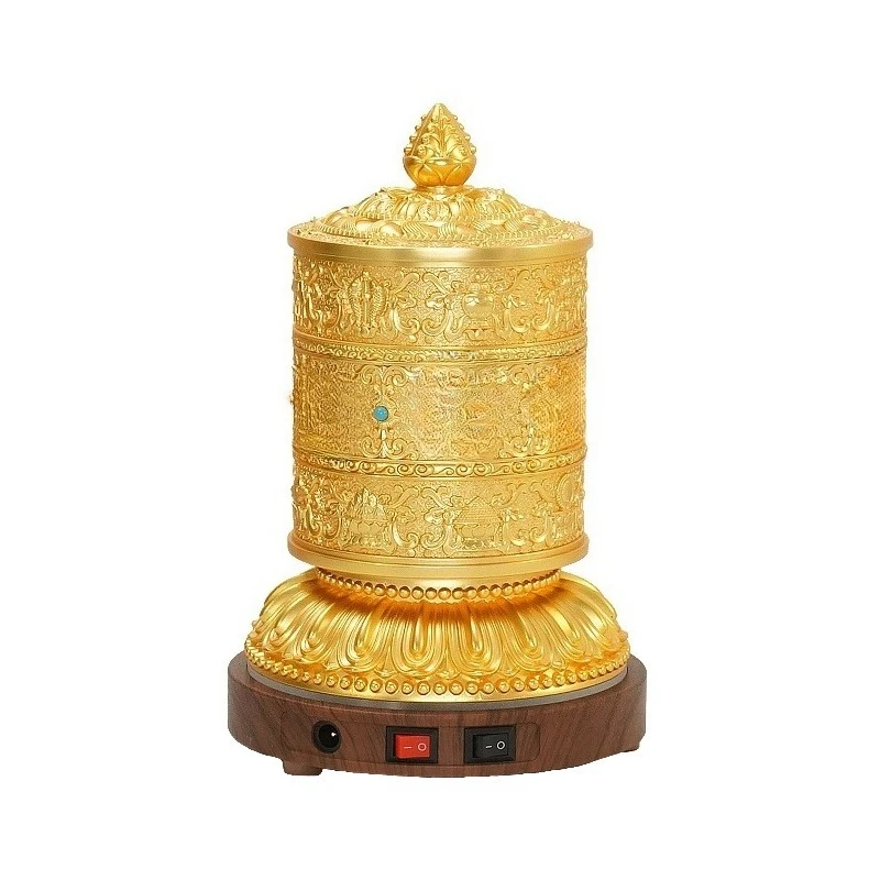 

Alloy electric to simple Tibetan warp wheel six-character mantra desktop warp wheel diameter cylinder ornament