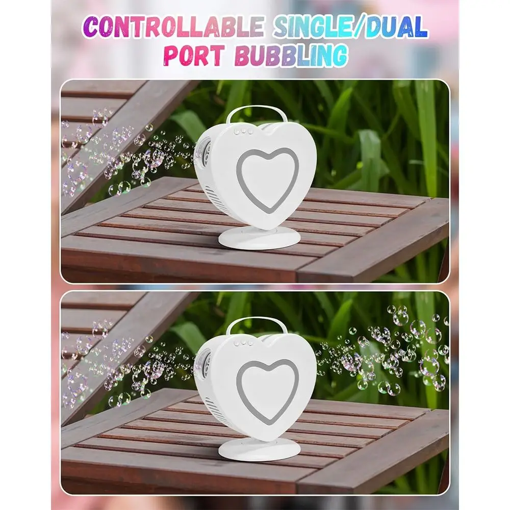 พร้อมเครื่องทำฟองสบู่รีโมท อัพเกรด 90 ° /360 ° เครื่องเป่าฟองอัตโนมัติแบบหมุนได้ ของเล่นเป่าฟองแบบชาร์จไฟได้แบบสองพอร์ต