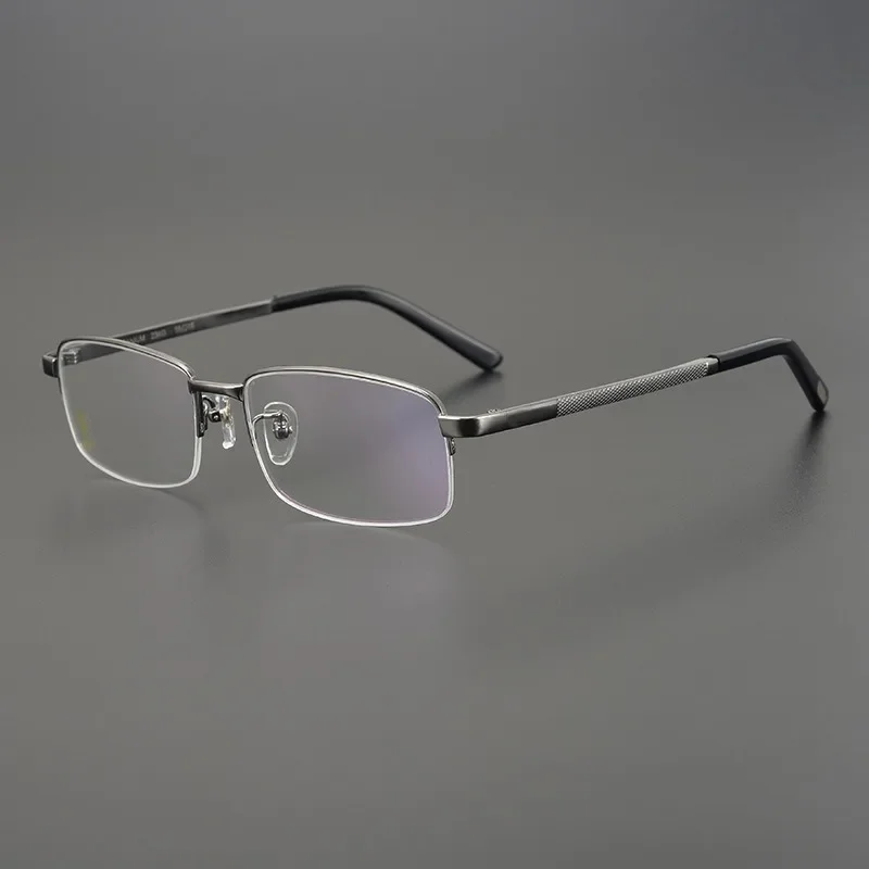 

24K gold pure titanium glasses frame for men's business with anti-blue light, high-end simple half-frame myopia glasses frame