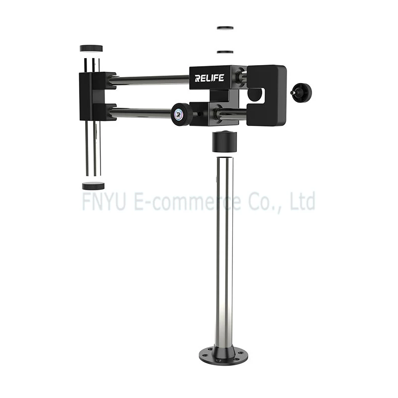 Supporto per microscopio RELIFE MS2 Pro 360 ° Regolazioni della rotazione Supporto a doppia asta a doppio cuscinetto per la maggior parte degli strumenti di rilevamento dei kit di microscopio