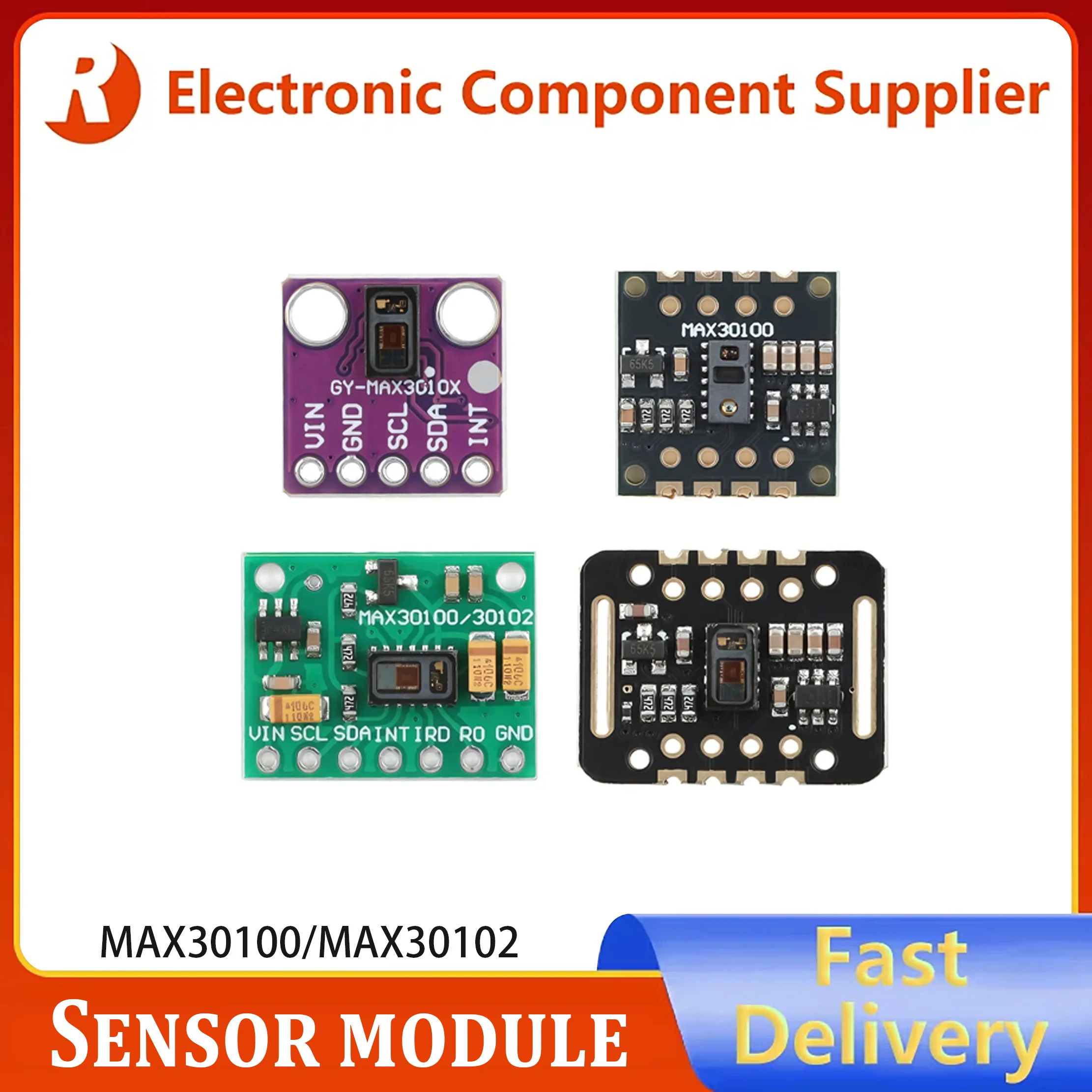 1pcs MAX30100/MAX30102 Blood Oxygen and Heart Rate Wrist Pulse Detection and Monitoring Biosensor Module