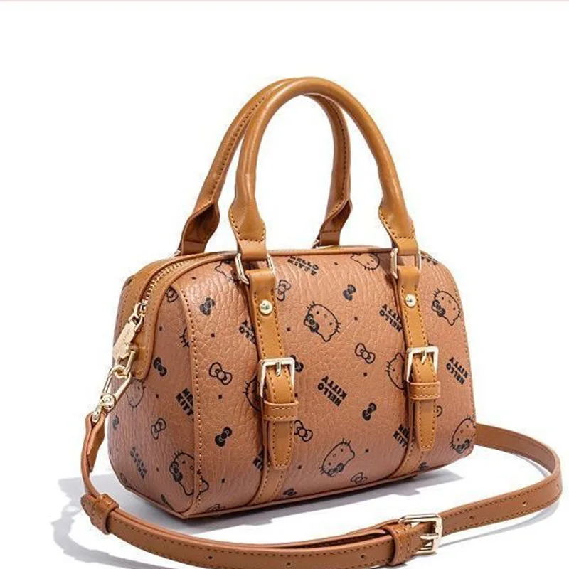 

Saniro Hello Kitty Shoulder Bag for Women Girl Kawaii Pillow Crossbody Bag PU Leather Fashion Trend Luxury Designer Handbag