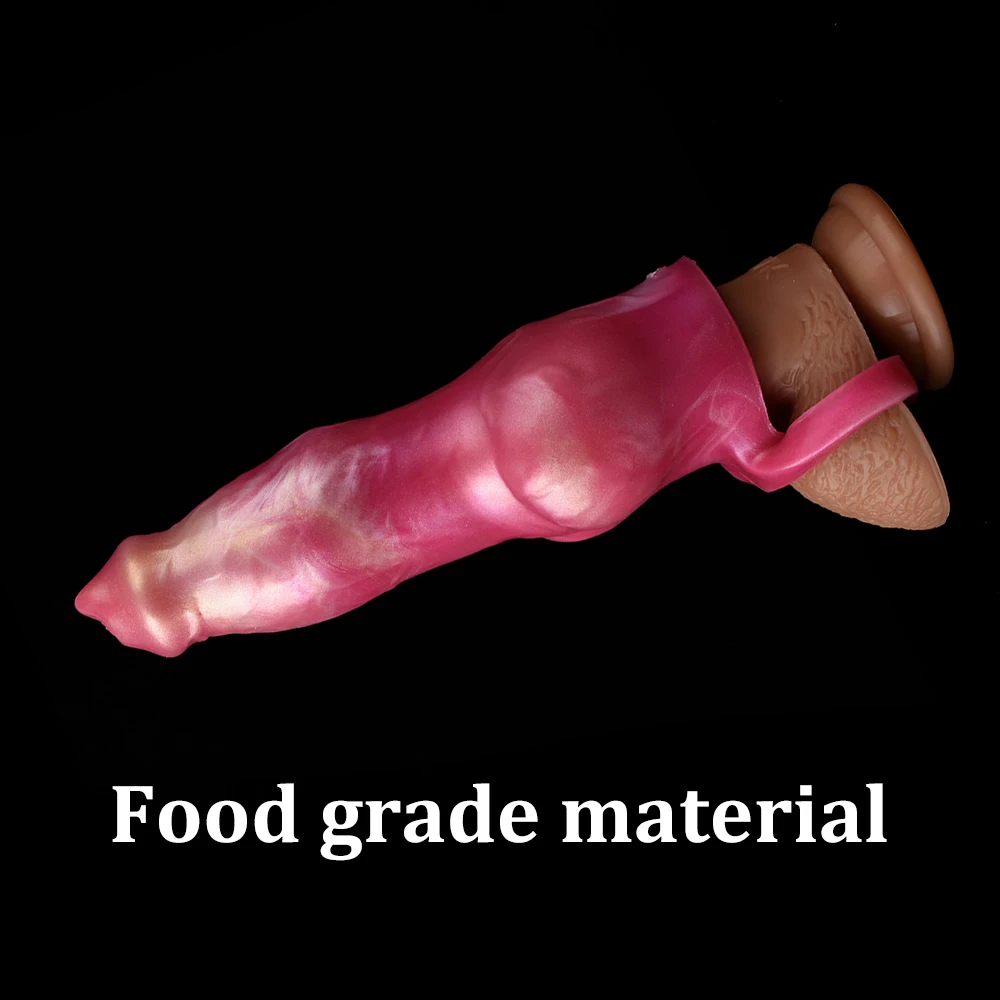 QKKQ Fantasy Wearable Penis Sheath Dog Knot Dildo Enlargement And Extender Cock Sex Toys For Man Condom Adult Products 18+