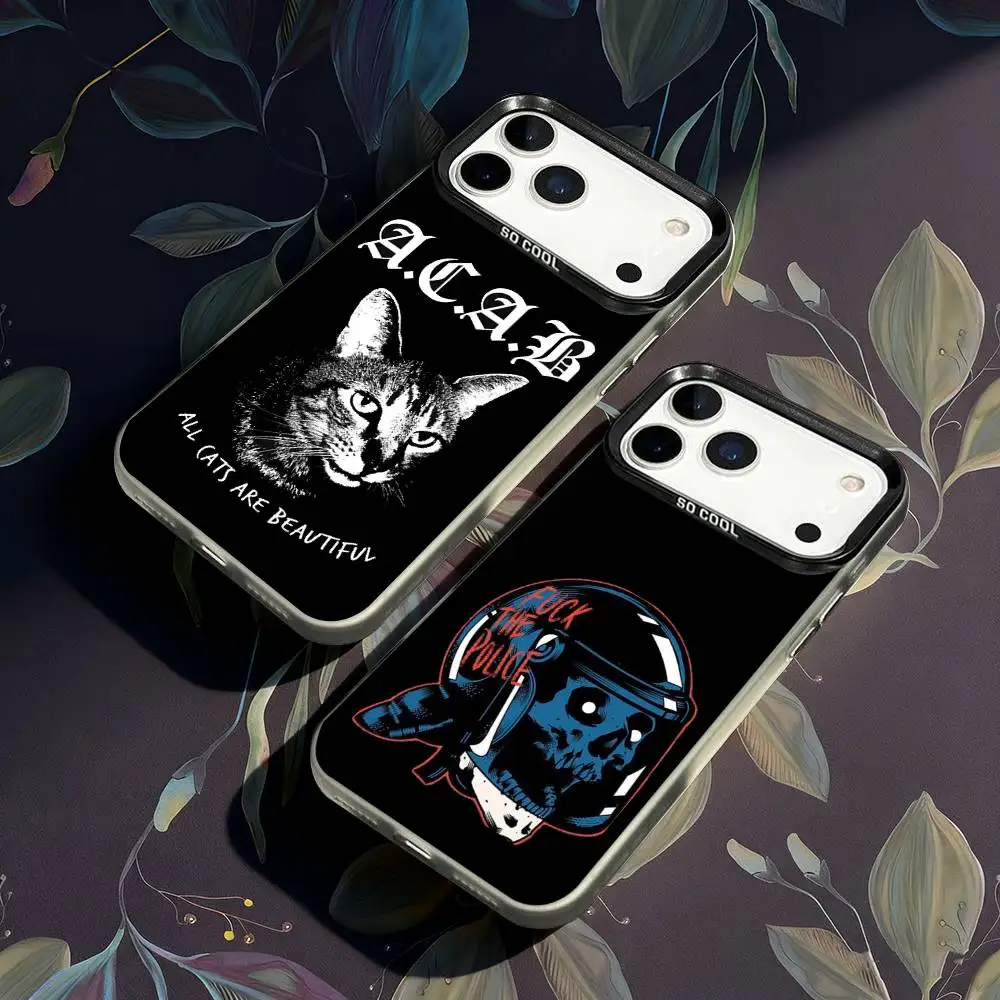 

ACAB All Cops Are Bastards Phone Case For iPhone 17,16,15,14,13,12,X,8,Pro,Max,Plus,E,SE4,Air,Mini IMD Matte Black