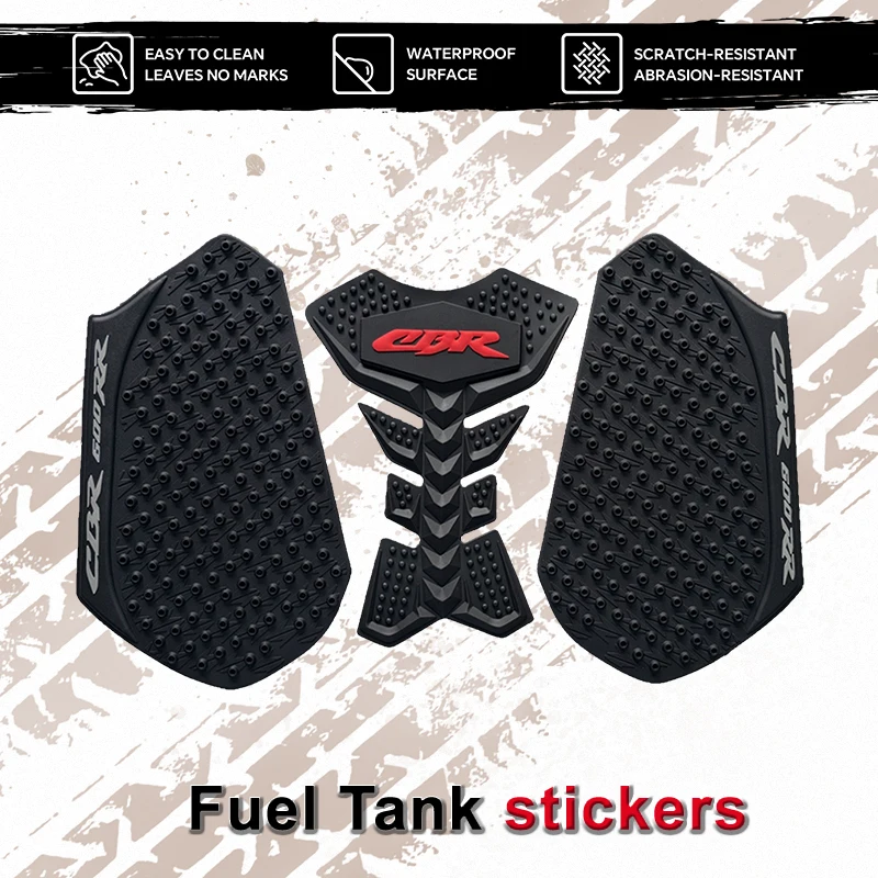 

Наклейки на топливный бак для мотоцикла CBR600RR CBR 600RR 2013-2024, противоскользящие боковые накладки на колени, водонепроницаемые гелевые наклейки в форме рыбьей кости cbr600rr