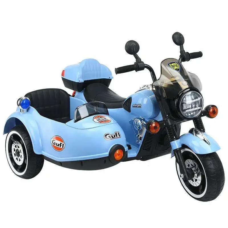 New Children's Electric 12V Motorcycle Baby Tricycle Double Large Size Sit Motorbike Charging Toy Buggy for Kids