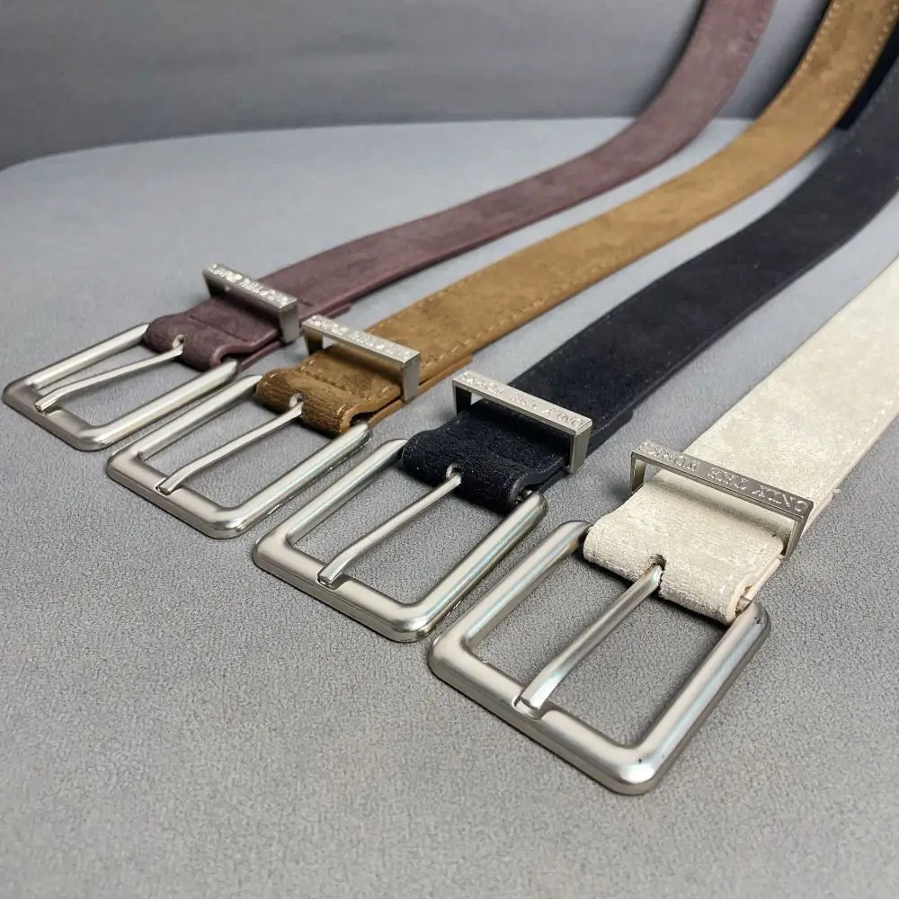 

Trendy Pin buckle Suede Leather Belt Casual Luxury Design Business Waist Belt Retro Waistband For Women