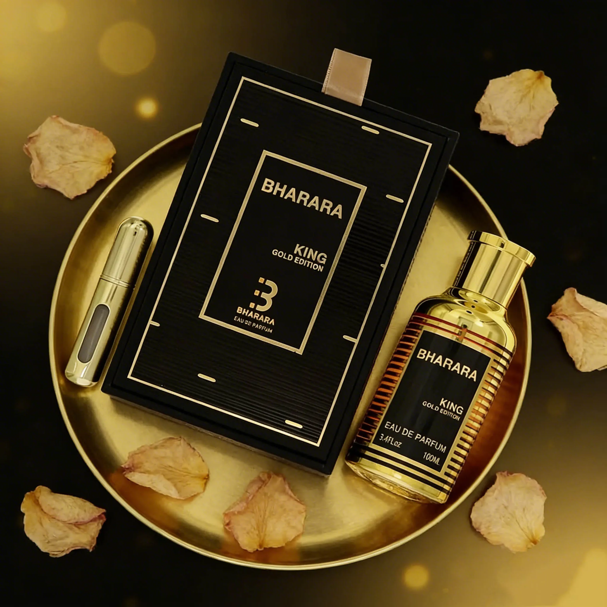 

Парфюмерная вода Bharara King Gold Edition, мужской восточный аромат, продуманный подарок для современного мужчины