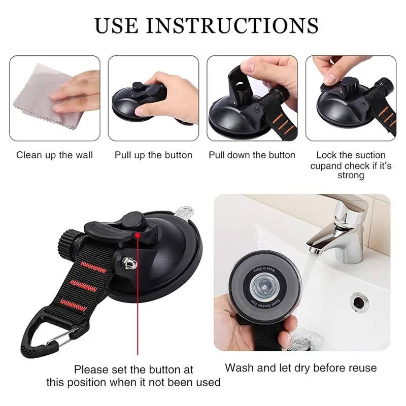 For car-For RV Boat Car Camping Accessories Suction Cup Hooks 4 Pieces Heavy Duty Essential Upgraded Tie Down For Window Glass
