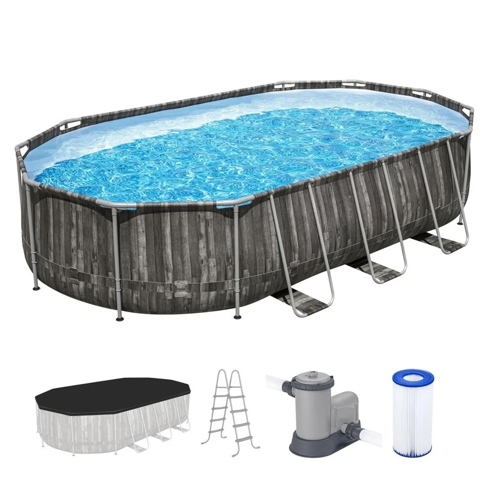 

20’ X 12’ X 48” Above Ground Pool, Oval Metal Frame Outdoor Swimming Pool Set with Filter Pump, Ladder, Customized