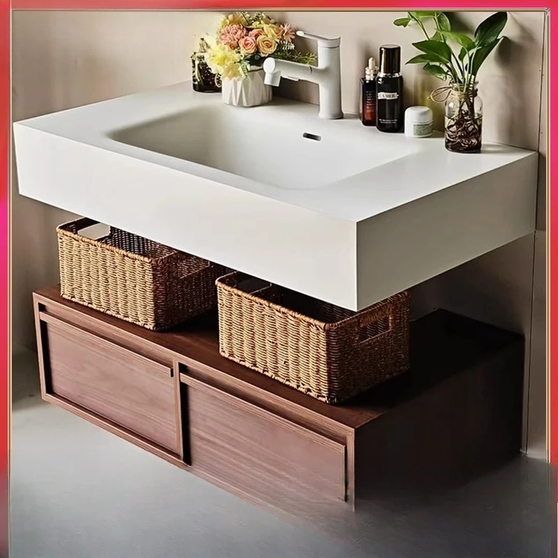 

Corian medieval style integrated basin, bathroom cabinet combined bathroom, washbasin, sink, washbasin cabinet, cream wind