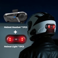 Wireless Motorcycle Helmet Headset Earbuds With Helmet Light Rechargeable Lithium Battery Ideal for Outdoor Sports and Riding