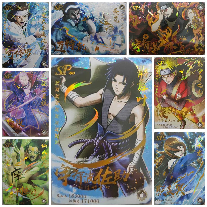 Anime NARUTO Rare SP Refraction Foil Hidan Senju Hashirama Uchiha Shisui Ashura Toys for boys Collectible Cards Birthday Present