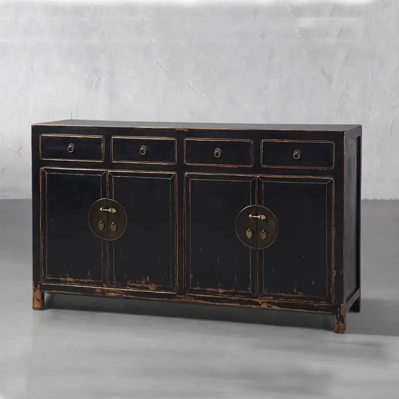 

！@New Chinese Style Bowl Cabinet, Living Room Storage Cabinet, Solid Wood Retro Entrance Cabinet, Decorative Cabinet