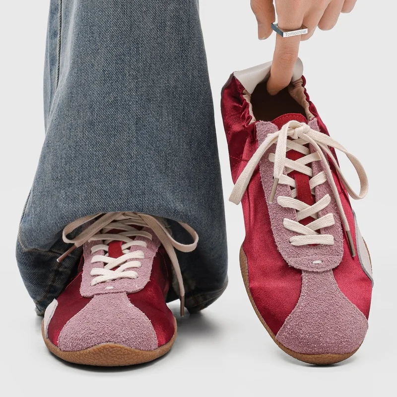 Sommerliche Paar-Sportschuhe mit Farbverlauf, Atmungsaktiv, Leicht, Flacher Boden, Retro Deutsche Trainingsschuhe