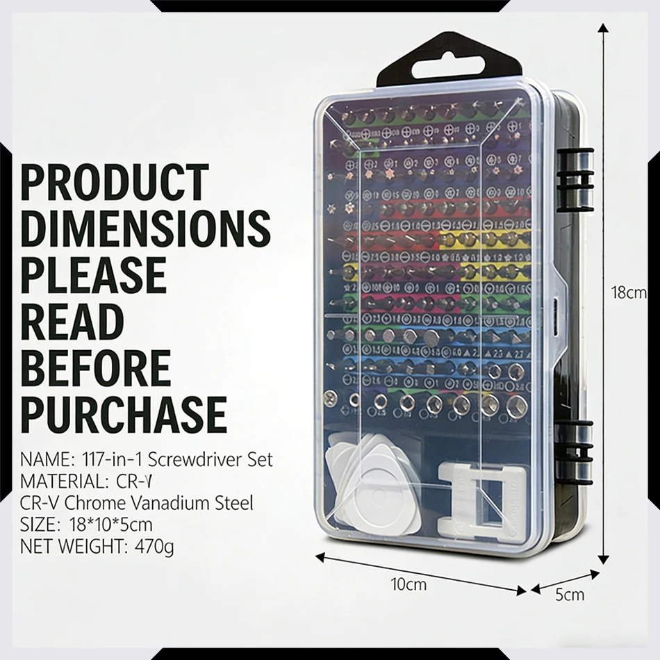 117 Pcs Precision Screwdriver Set For Phone Repair Tool Magnetic Bits Magnet Mini Screwdriver For Glasses Watch Screwdriver Kit