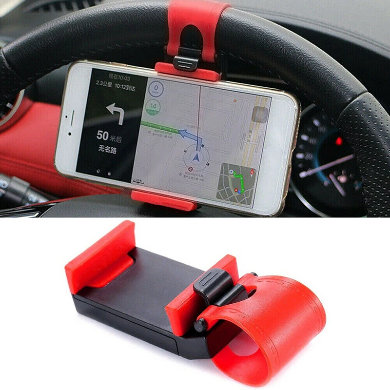 Car Steering Wheel Phone Holder Universal Cell phone Stand  Car Steering Wheel Bike Clip Mount Holder