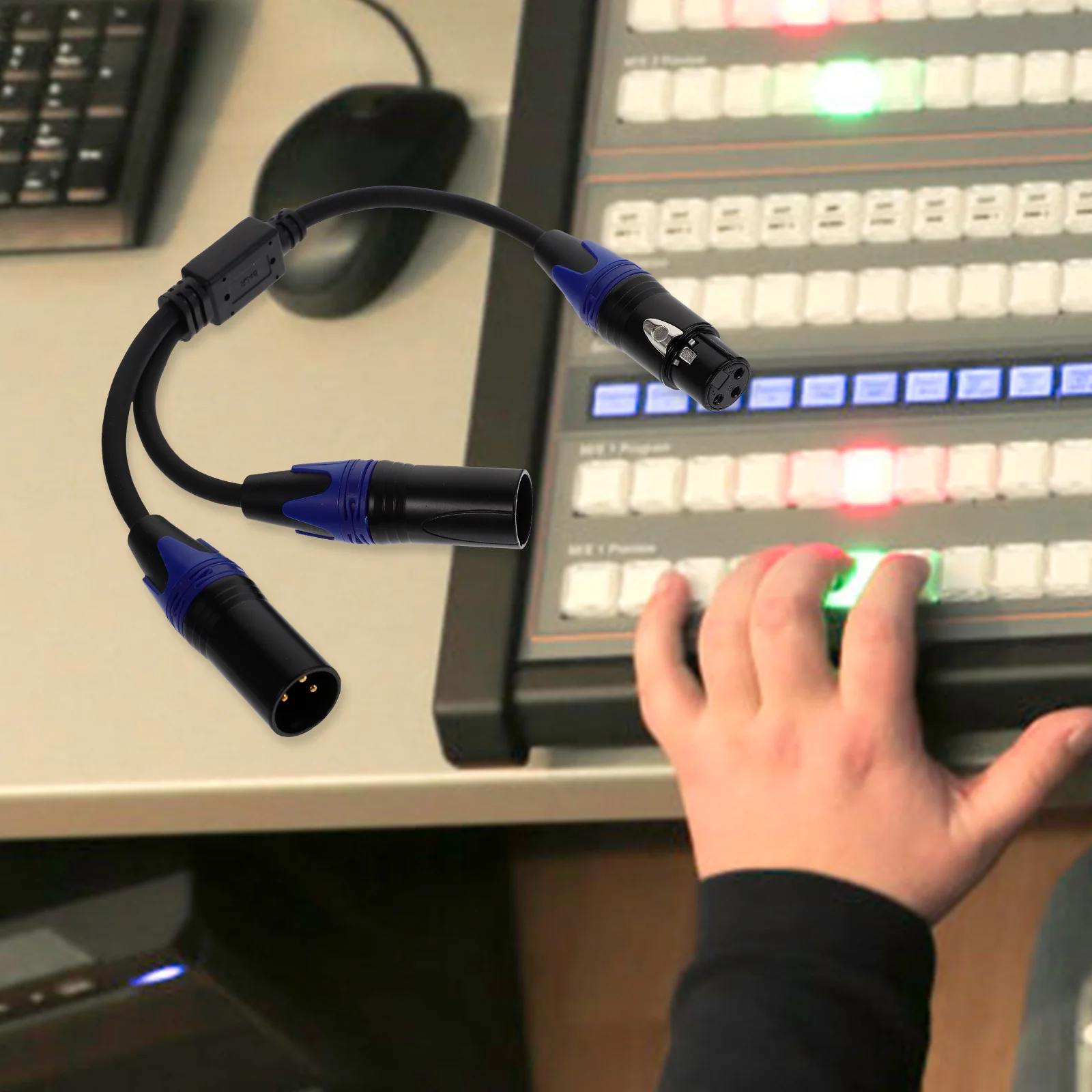 

2Pcs Xlr Splitter Cable 1 Male to 2 Female Durable Braided Mic Cord Professional Audio Connection Recording Equipment