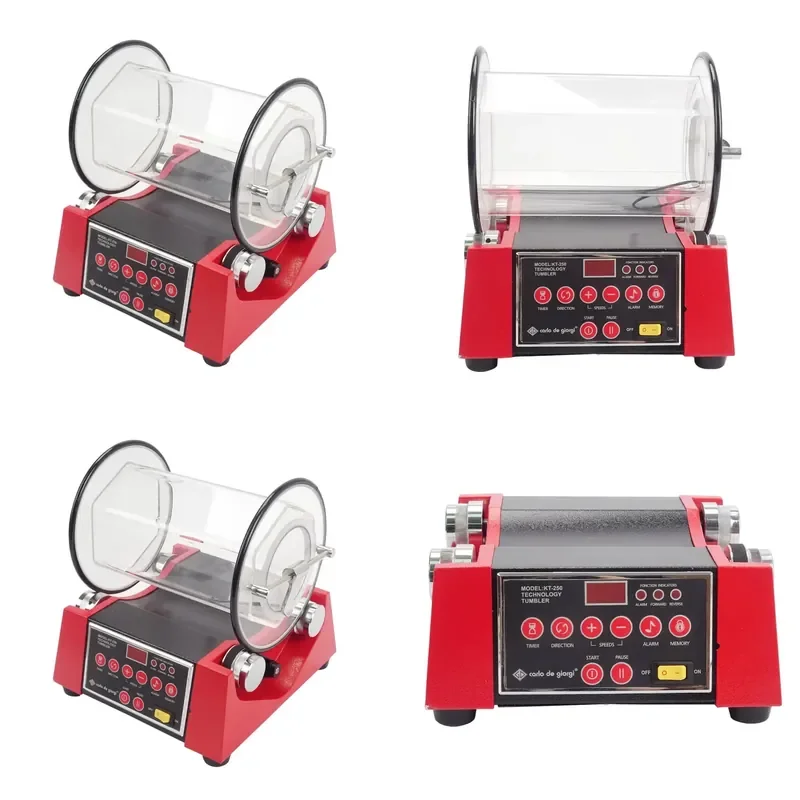 for KT-250 Jewelry Diamond Lapidary Polisher Rotary Tumbler Variable Speed Digital Timer 0-60 Min Gem Stone Polishing Machine