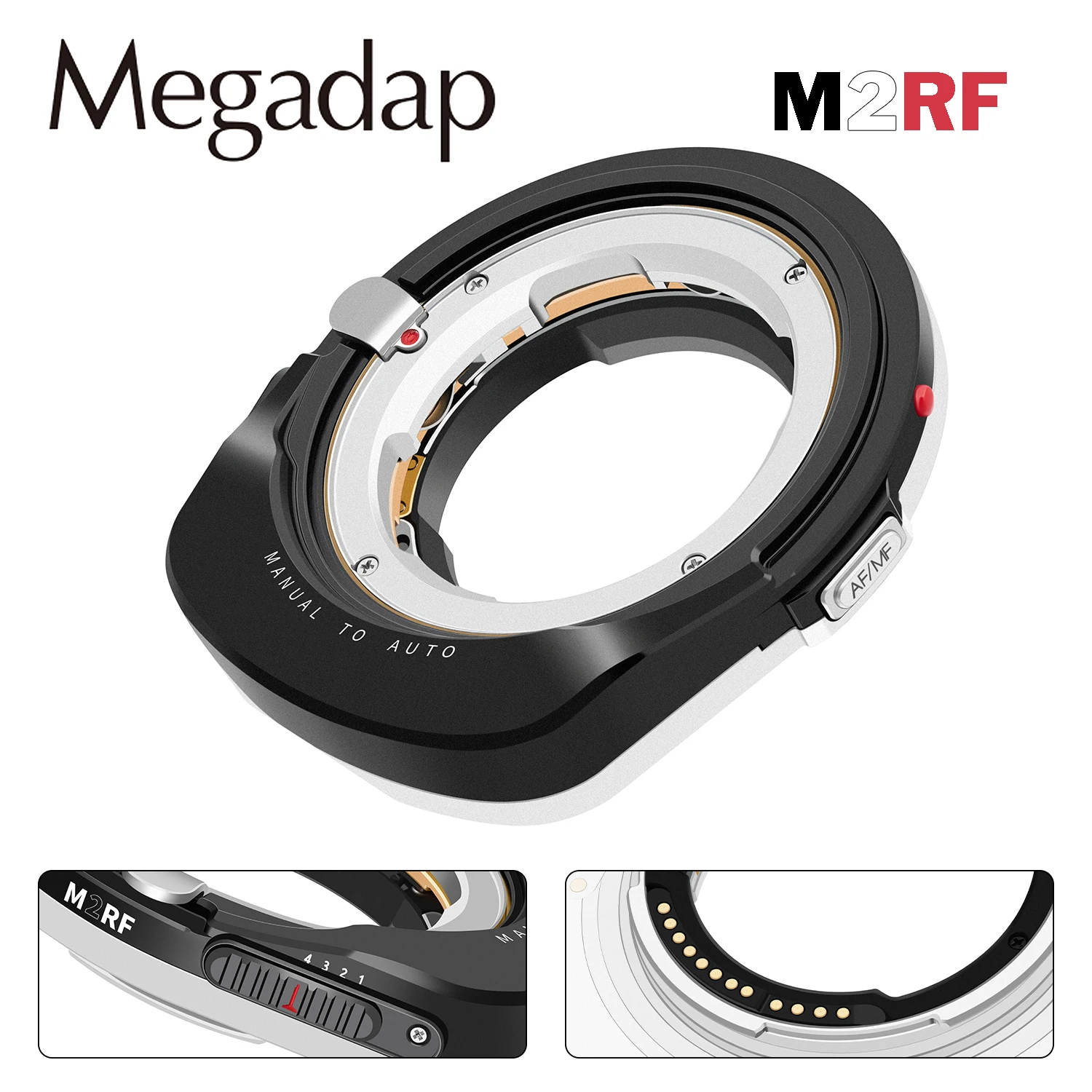 Megadap M2RF Auto Focus Lens Adapter for Leica M Voigtlander M Zeiss M Lens to Canon RF R10 RP R3 R5 R50 R6 R6II R7 R8 R100