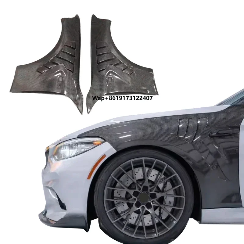 

BENSNEES Customized Car Accessories Black Car Front Side Real Carbon Fiber Fender for F87 M2 Carbon Fibre Fender Upgrade