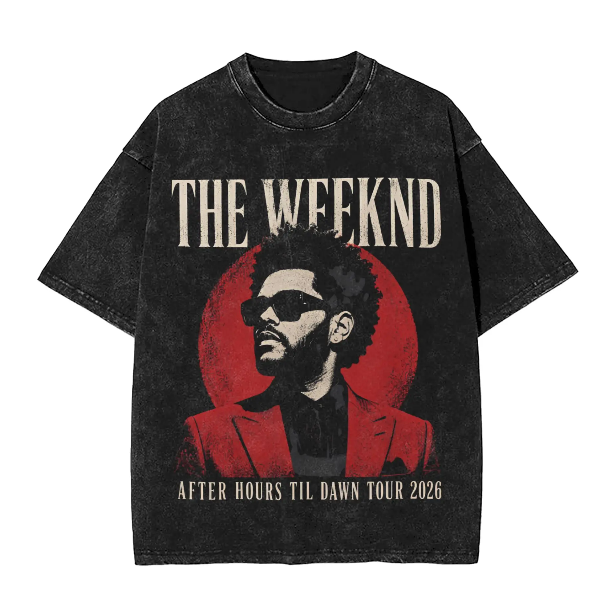 The Weeknds After Hours til Dawn Stadium Tour 2026  T Shirts Hip Hop Washed 100% Cotton T-Shirt  Retro Men Women Streetwear