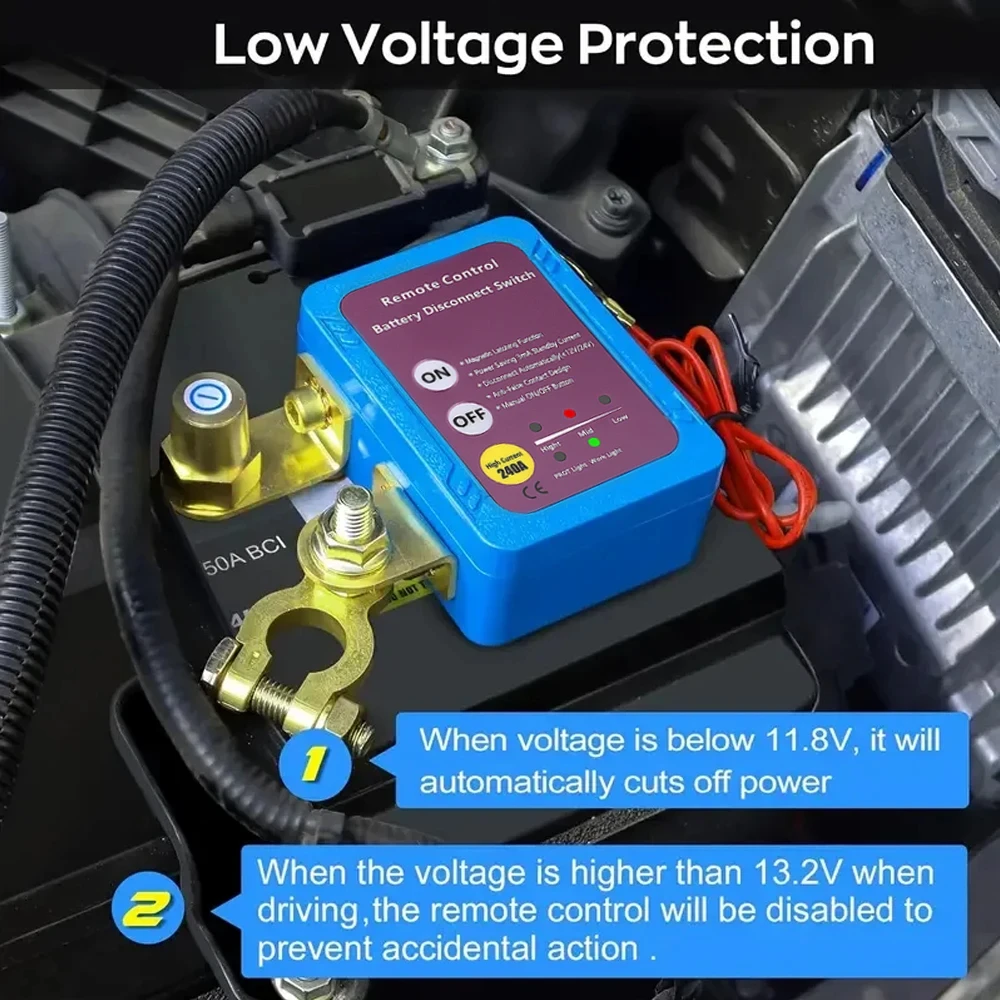 

Battery Disconnect Power Switch 12V 240A Shut Off Cut Off Kill Switch With Remote Control Switch For Car Truck