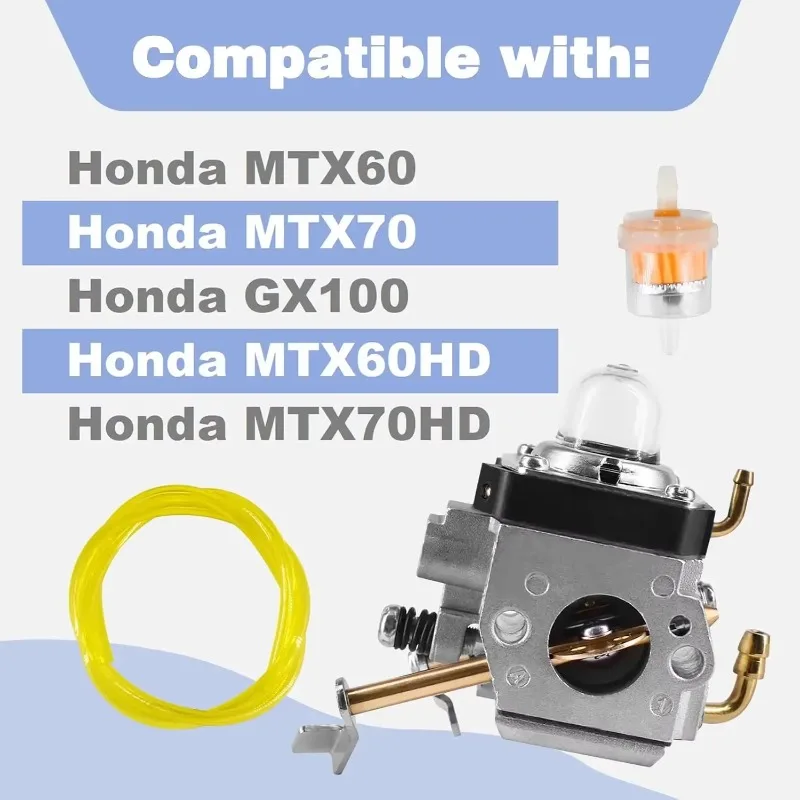 Carburetor Kits Fit for Honda MTX60 MTX70 GX100 MTX60HD MTX70HD Replaces 16100-Z4E-S43 HDA278 GX100Ukrbf