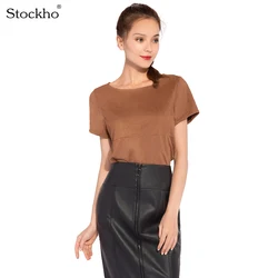 2022 New Spring and Autumn Women's T-Shirts Several Leather Retro Women's Short Sleeve Shirts Casual Round Collar All-match Tops