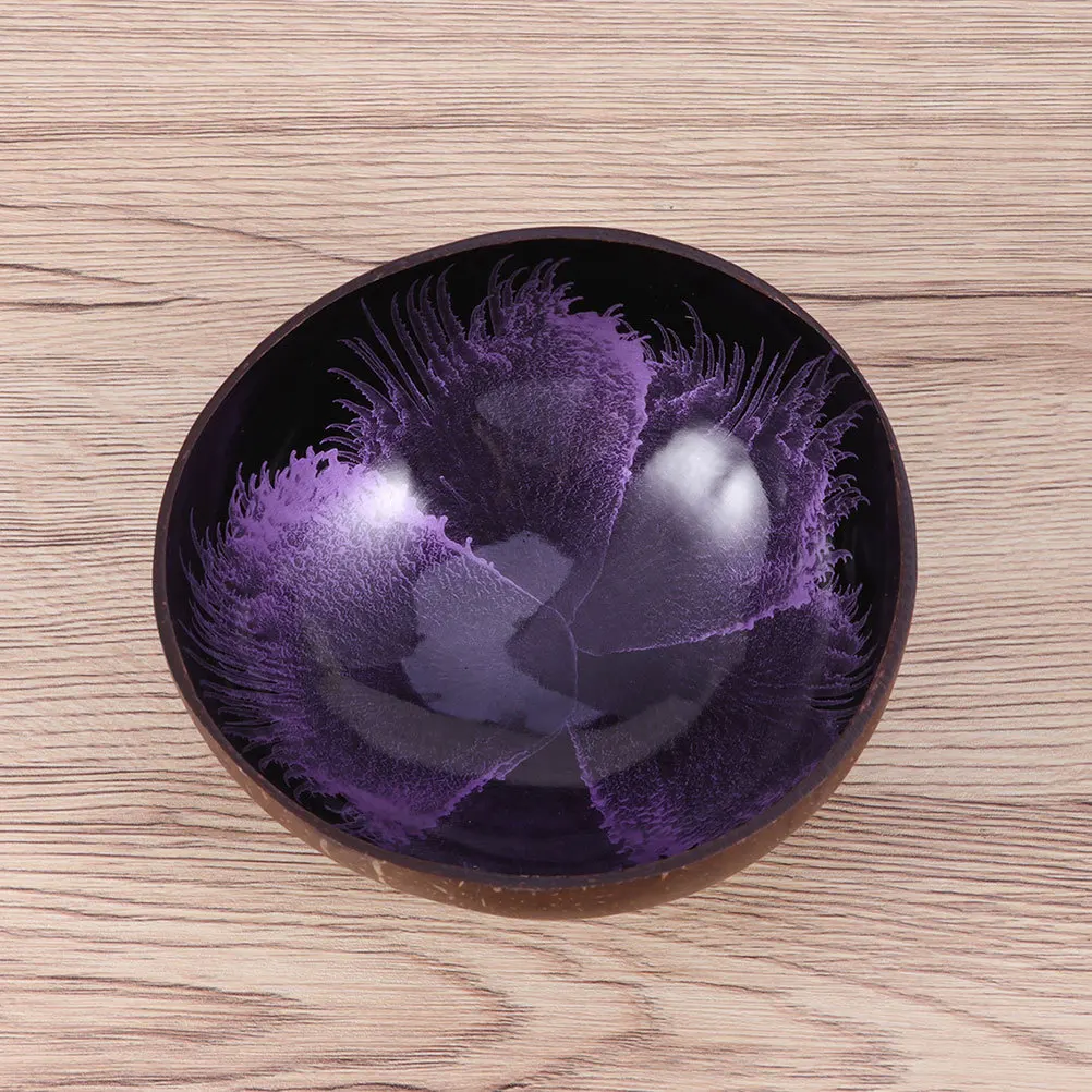 

2 Pcs Coconut Bowl Decorative Candy Pet Feeder Economical for Office Wooden Tiki Parties