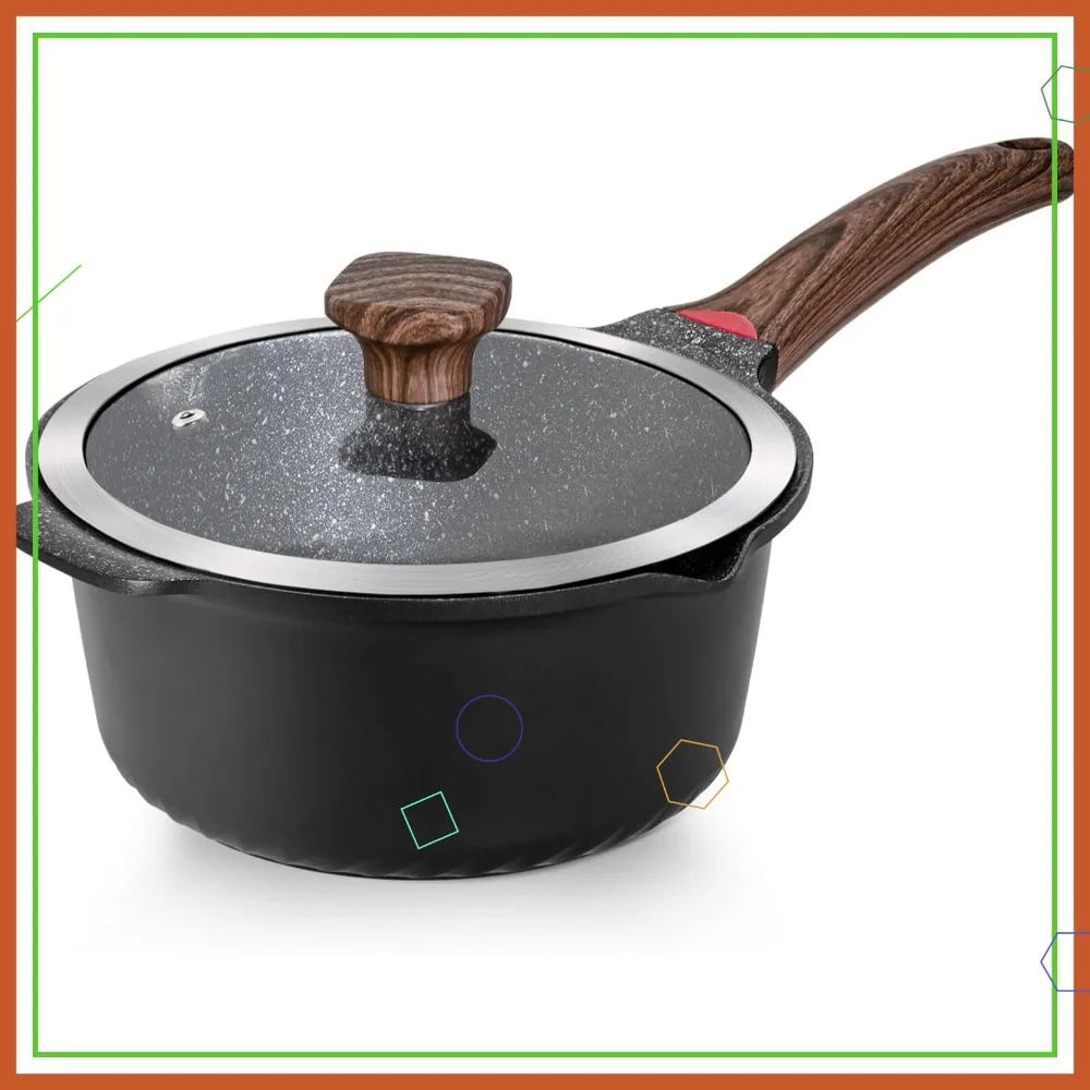 

Кастрюля с антипригарным покрытием 4QT и стеклянной крышкой, индукционная кастрюля для семейной приготовления пищи