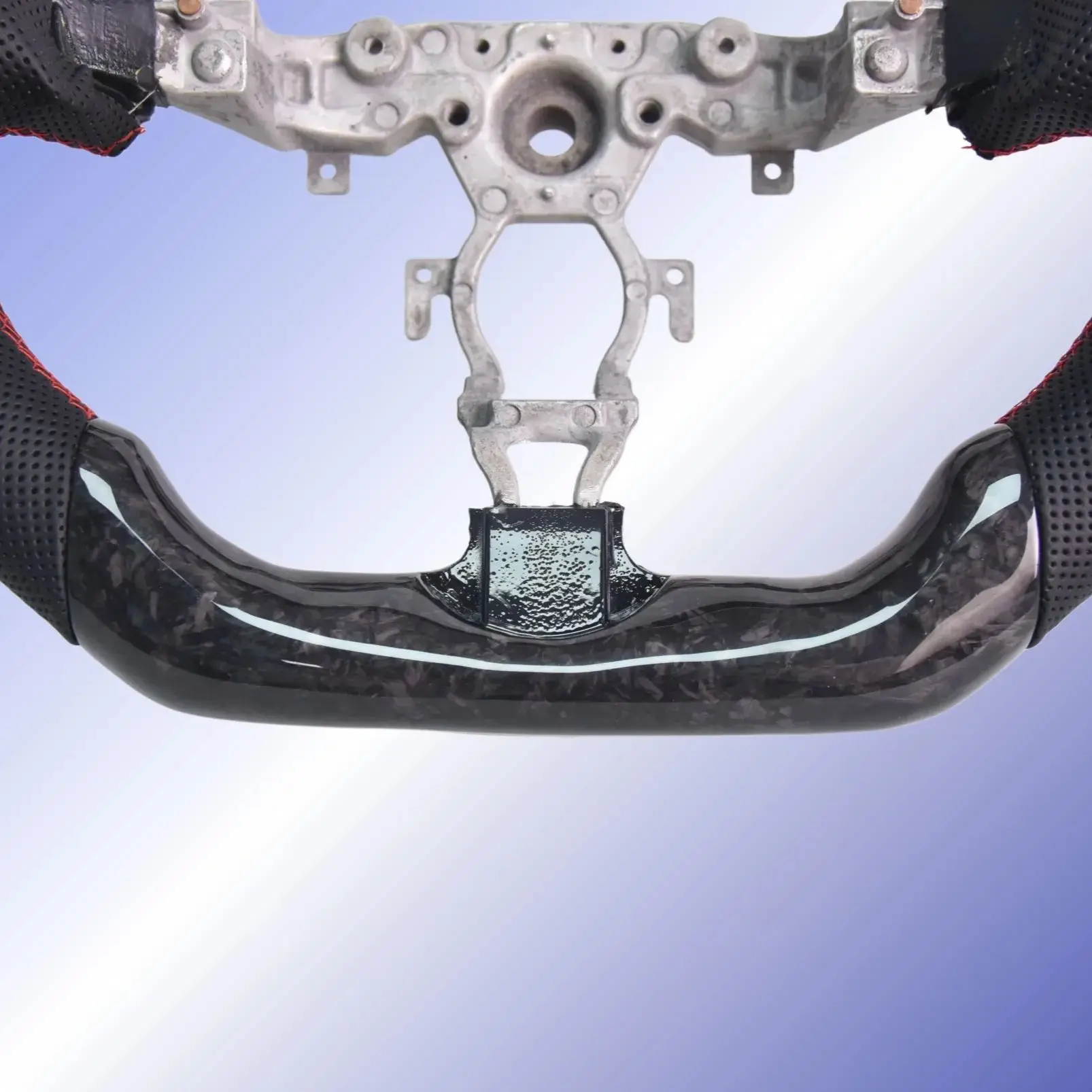 Forged Carbon Fiber Steering Wheel for Nissan 370z 2008-2020, D-shaped Flat-bottom with NAPPA Perforated Leather