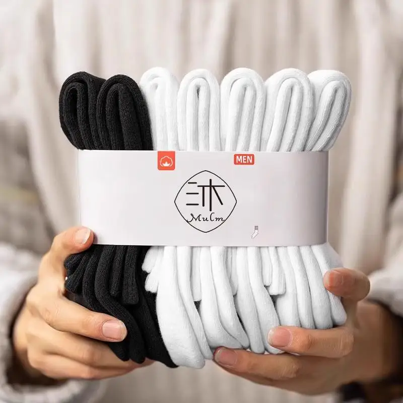 

Men's Mid-Calf Sports Sos 7 Pairs Pa Pure Cotton Sweat Absorbent Towel Bot Long Tube Sos for Boys And Men