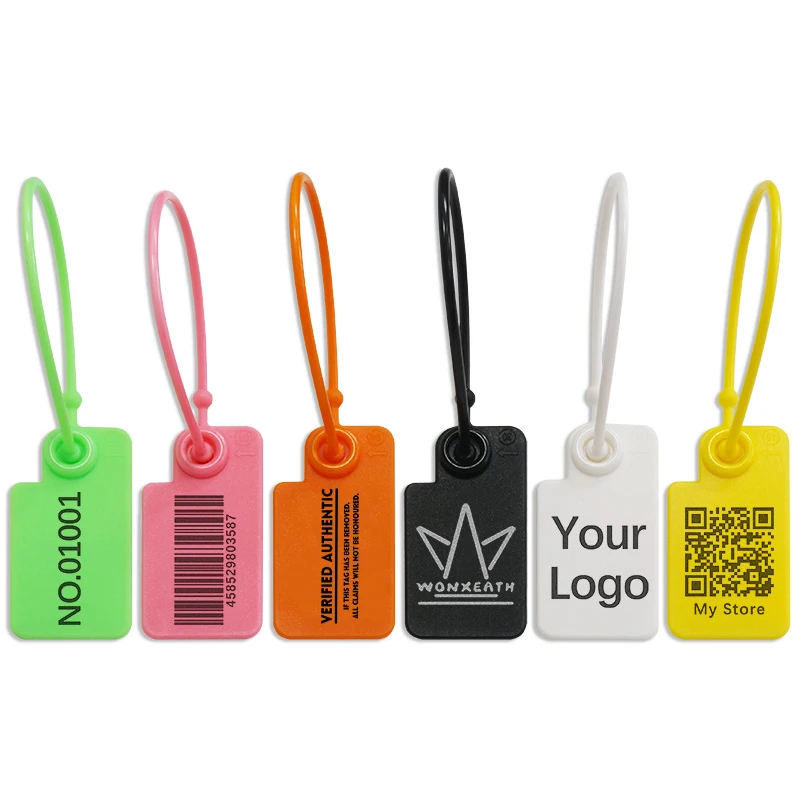 Custom 100Pcs Plastic Disposable Custom Key Tag Personalized Brand Printed Logo Garment Shoes Clothes Hang Label 160mm/6.3 