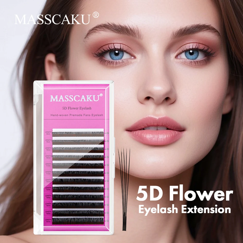 

MASSCAKU Mix Length 5D Flower Fairy Flora Eye Lashes C D Curl Lightweight Fluffy Easy Fanning Eyelash Extention Makeup Wholesale