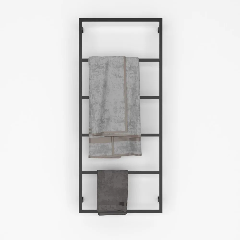 Stylish Wall-Mounted 6-Tier Towel Rack, Rust-Free, Compact Design for Easy Towel Drying, Ideal for Contemporary Farmhouse Style