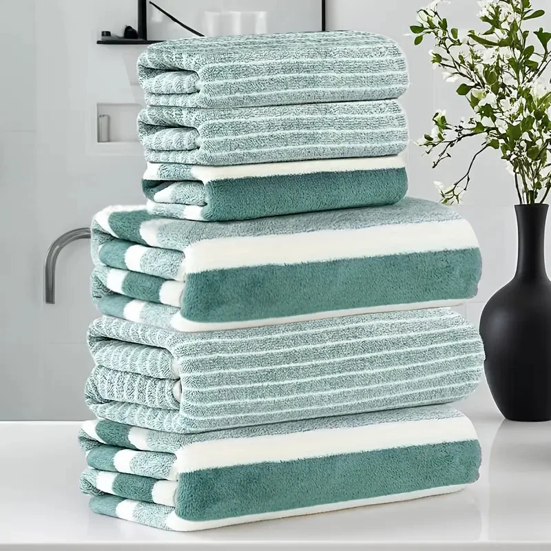 6-Piece Coral Fleece Bath Towel & Washcloth Set 1