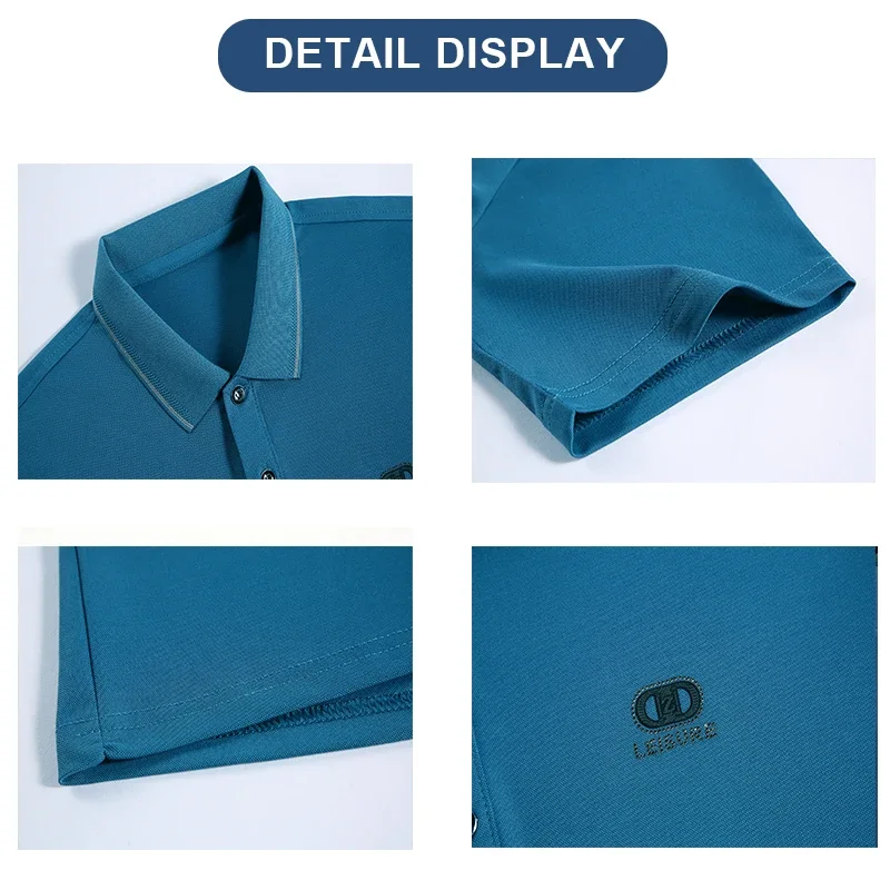 Summer New Product Men's High End Business Casual Solid Color Versatile Polo Shirt Short Sleeves Comfortable and Breathable