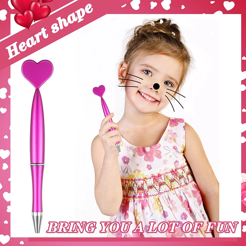 30Pcs Heart-shaped Ballpoint Pen Heart Gel Pen Rotary Heart Shaped Pen Suitable For School Office Stationery Writing Supplies