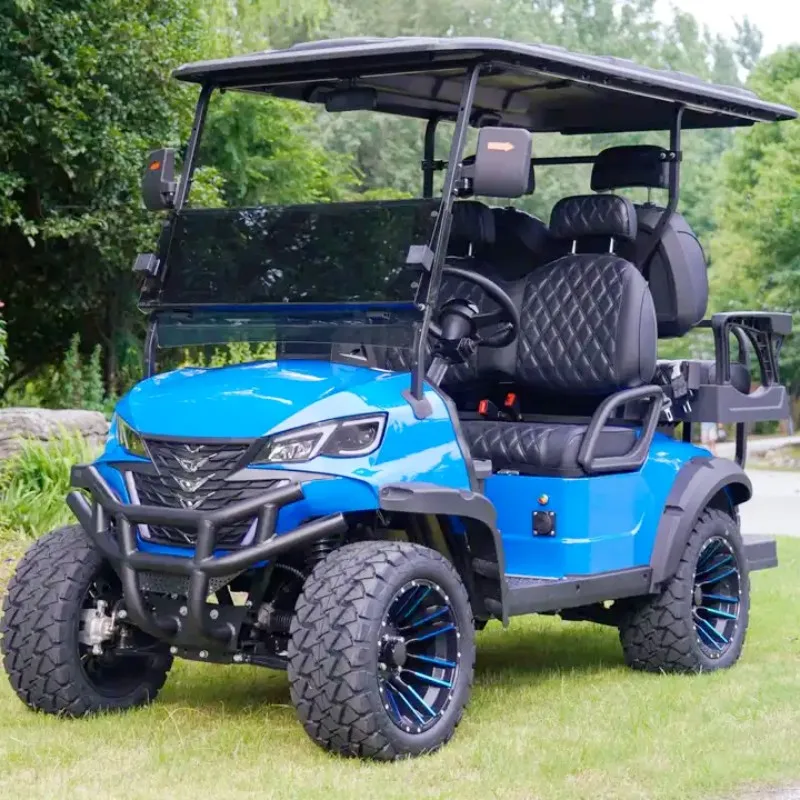 Electric Sightseeing Car for Sale 6 Seats 60V Lithium Battery Powered Wholesale Price Discovery Club Golf Cart Off-Road Vehicle