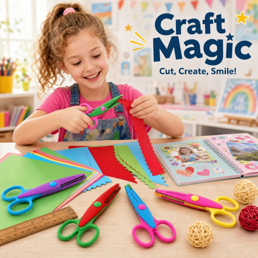 6Pcs Baby Safety Scissors PP Plastic Paper Scissors Blunt Tip Kids Craft Scissors for Kindergarten DIY Scrapbooking