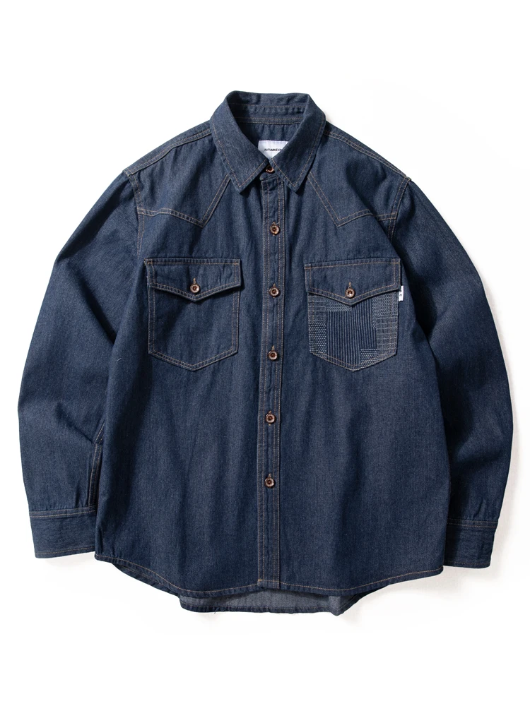 

Men's Denim Shirt Spring 2024 New Washed Pure Cotton Loose Workwear Shirt Jacket Casual Style Long Sleeve Youth Fashion