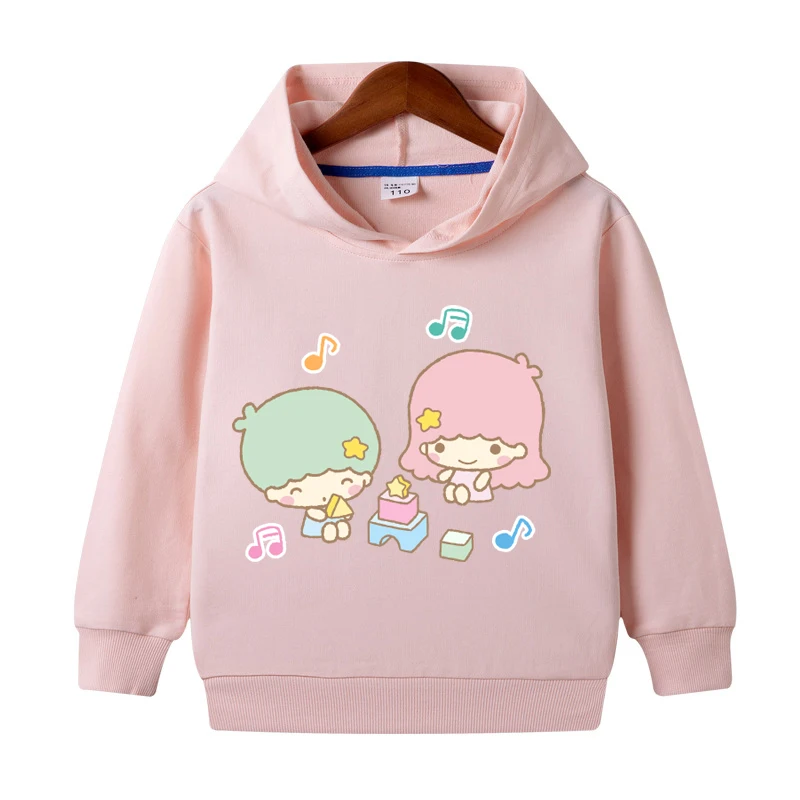 Anime Hello Kitty Sanrios Kids Hoodie Kawaii Kuromi Spring Autumn Sweater Cartoon Cinnamoroll Children Casual Clothing Gift