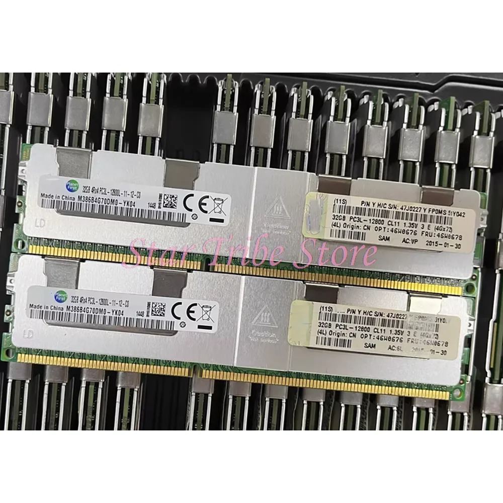 

RAM For IBM X3690 X5 X3750 M4 X3550 M4 46W0678 46W0676 46W0678 47J0227 32GB 32G 4Rx4 12800L DDR3L 1600 Server Memory