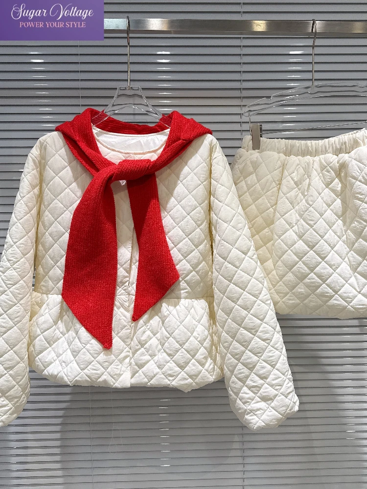 

Корейский модный милый шикарный комплект из 2 предметов, женская свободная толстовка с капюшоном в форме ромба, пальто + юбка, зимняя винтажная элегантная офисная повседневная одежда