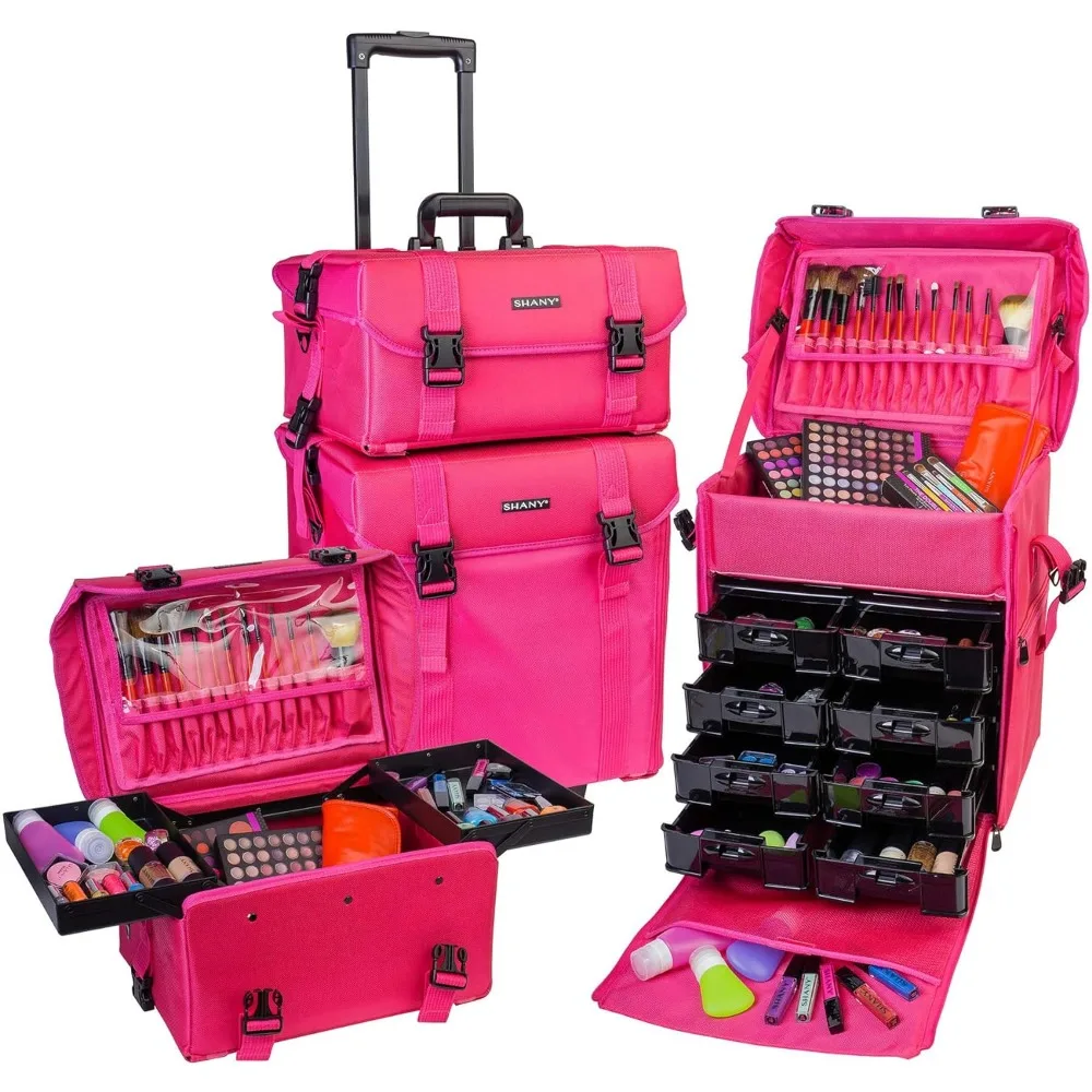 Imagem -05 - Rolling Trolley For Cosmetics Cosmetic Mesh Bolsa Travel Organizer Makeup Box Vanity Case Soft