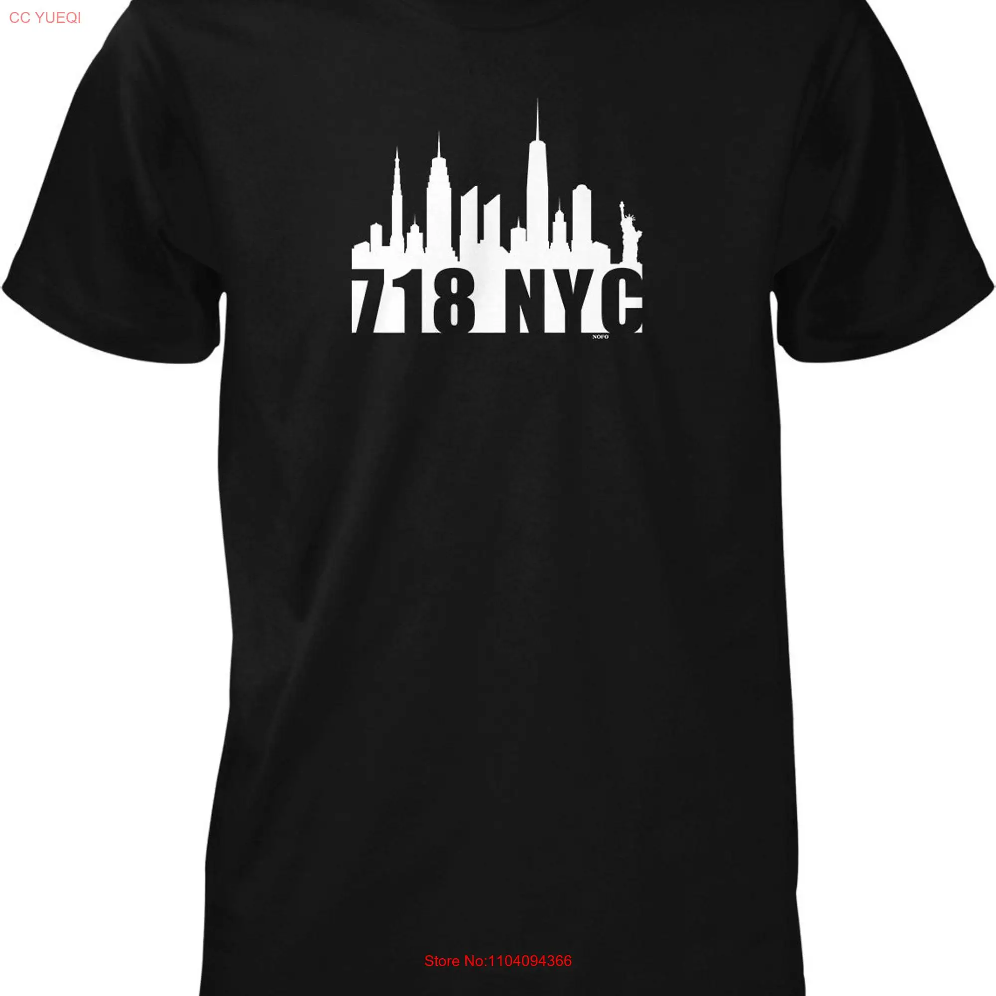 718 NYC Skyline Men's T shirt HOOD_01833 long or short sleeves