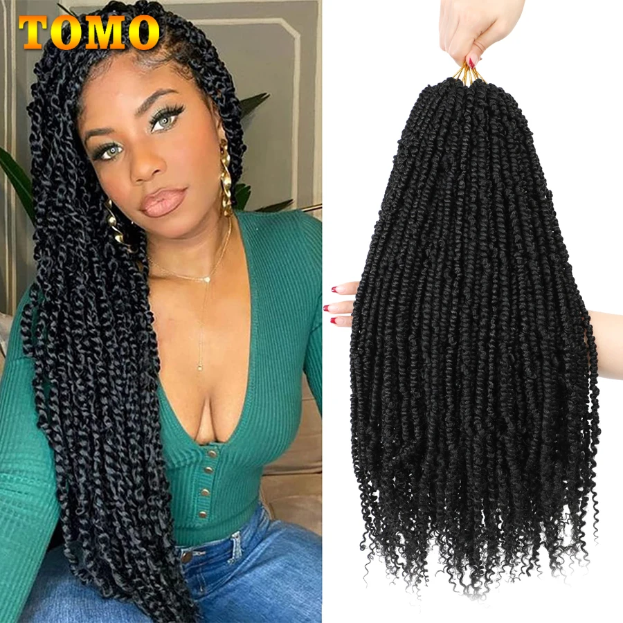 

TOMO 14 24 Inch Bomb Twist Braiding Hair Synthetic Bohemian Hair For Passion Twist Ombre Pre-Twisted Spring Twist Crochet Hair